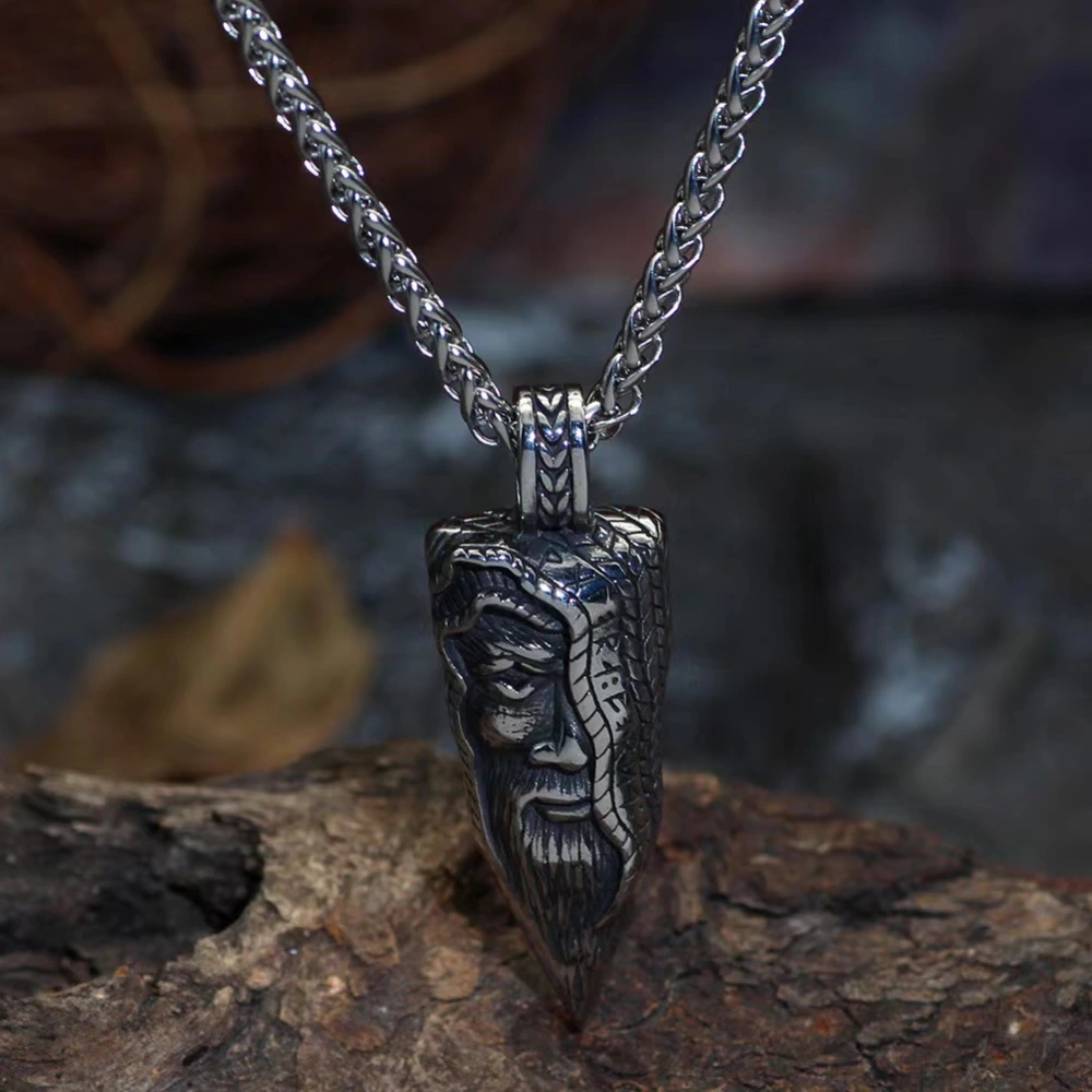 Vintage Necklace Long Beard Pendant For Men