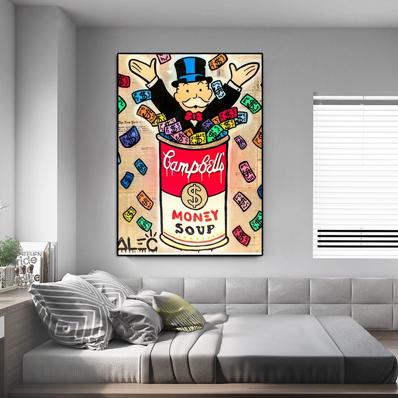 Graffiti Art Alec Monopoly Campbells Money Soup Canvas Painting Print