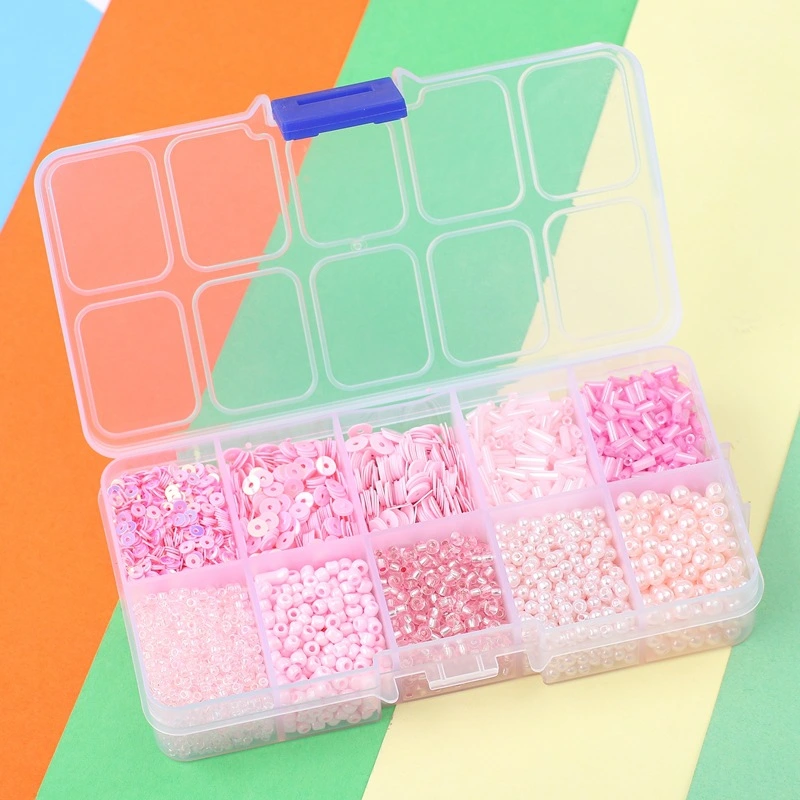 10 Grid Rice Bead Sequin Pearl Material Bag