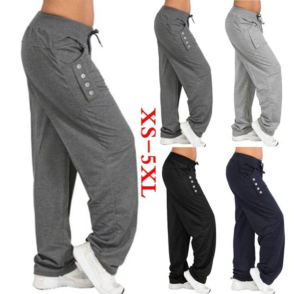 Women's Fashion Loose Casual Pure Color Harem Yoga Joggerpant Trousers Harem Women Trousers Pants（S-5XL)