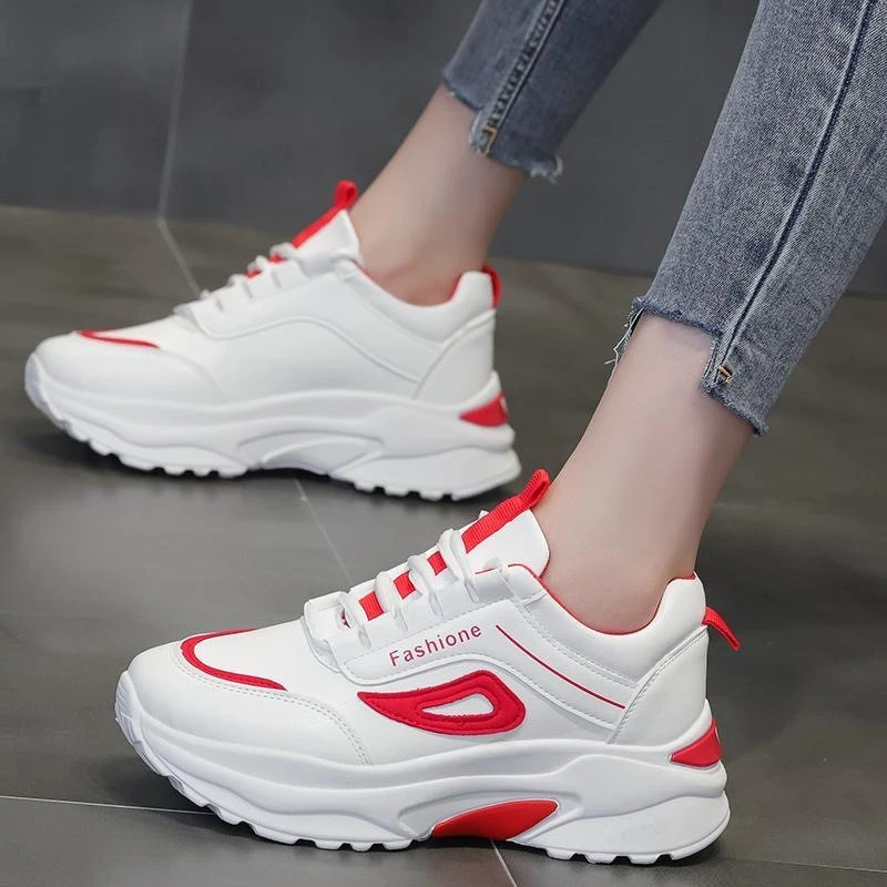 Small white shoes female students 2023 spring new ins all-match thick-soled shoes casual heightening sports shoes board shoes tide