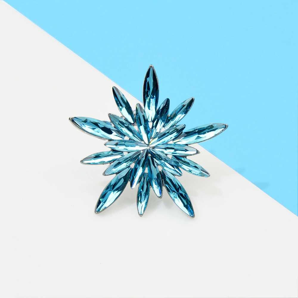 Christmas Blue Snowflake Brooch Pin