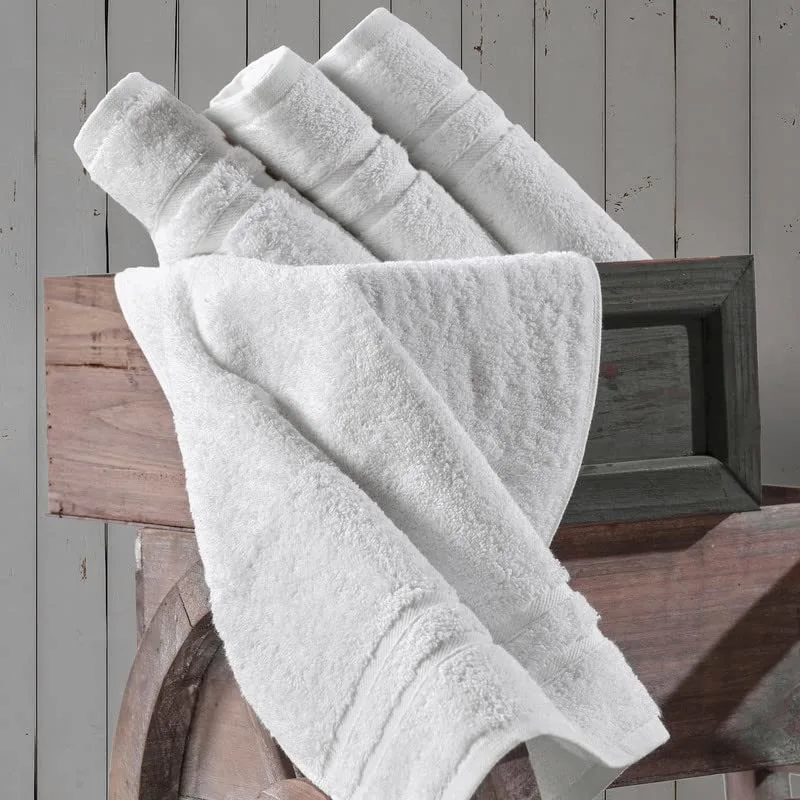 Hammam Linen White Hand Towels 4-Pack -16 x 29 Turkish Cotton Premium Quality Soft and Absorbent Small Towels for Bathroom