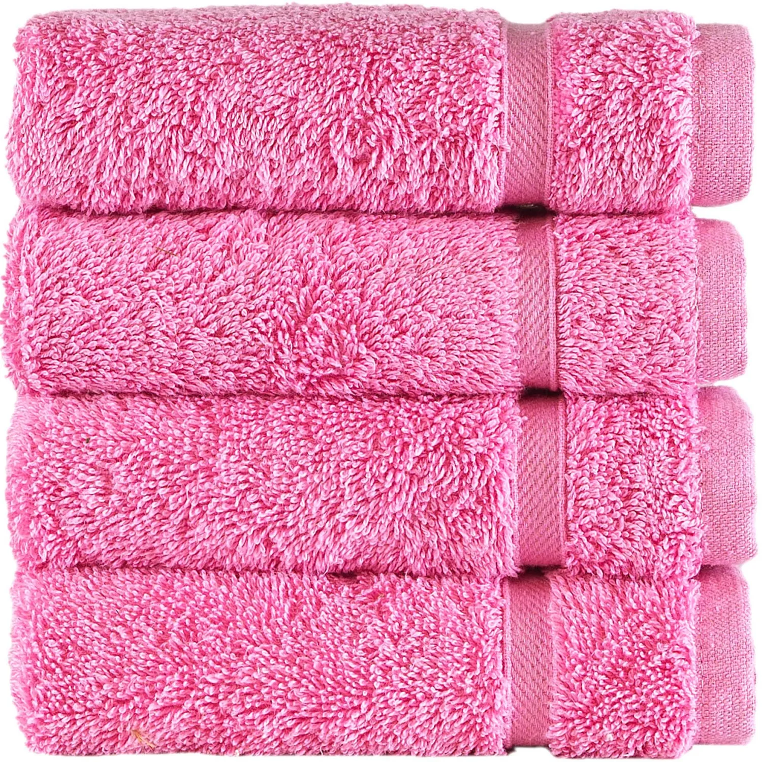 Hawmam Linen Washcloth Linen Set Premium Original Turkish Cotton, Hotel Quality for Maximum Softness & Absorbency for Face, Hand, Kitchen & Cleaning (Pink, Washcloth Set)