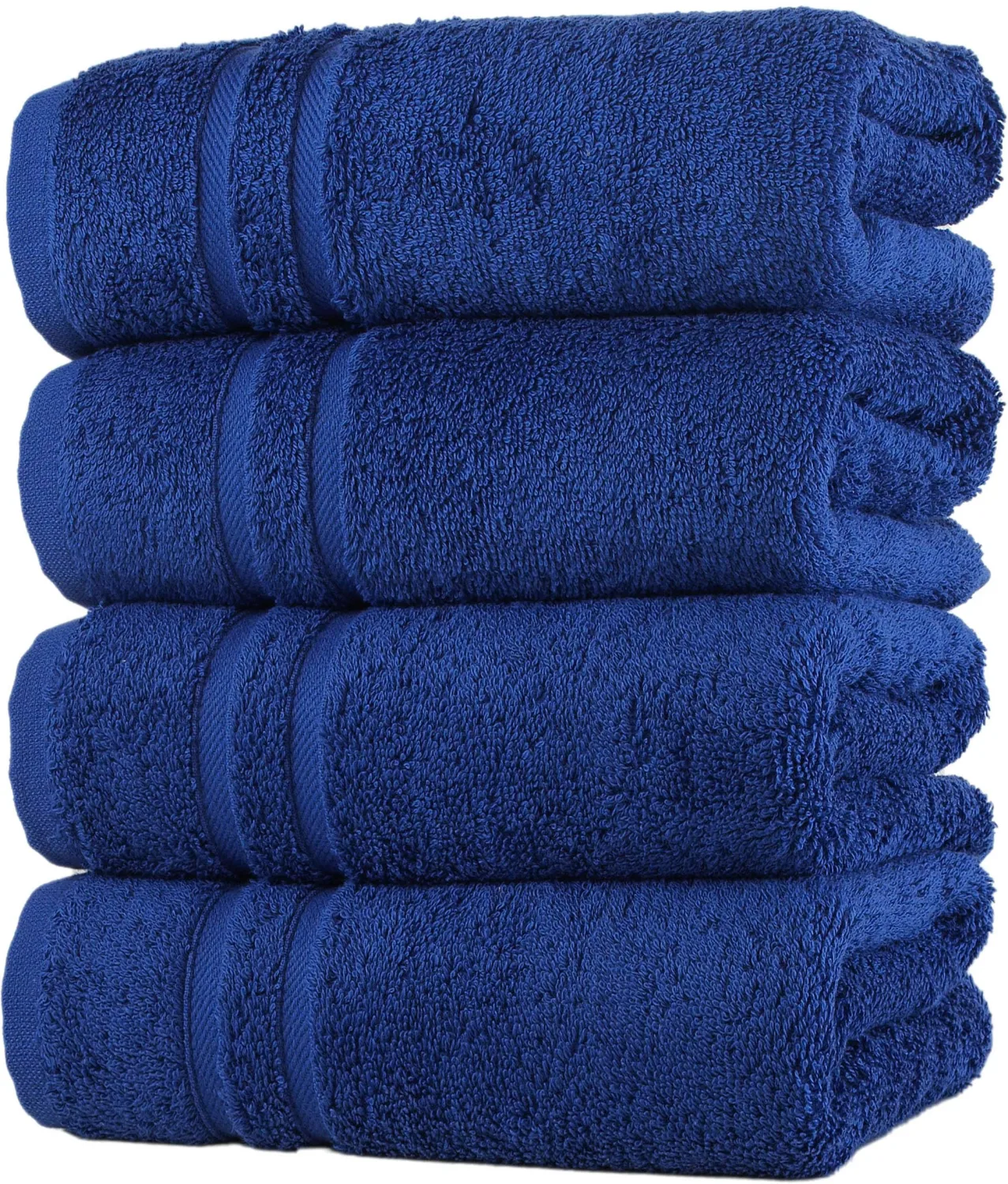 Hammam Linen Royal Navy Blue Hand Towels 4-Pack - 16 x 29 Turkish Cotton Premium Quality Soft and Absorbent Small Towels for Bathroom