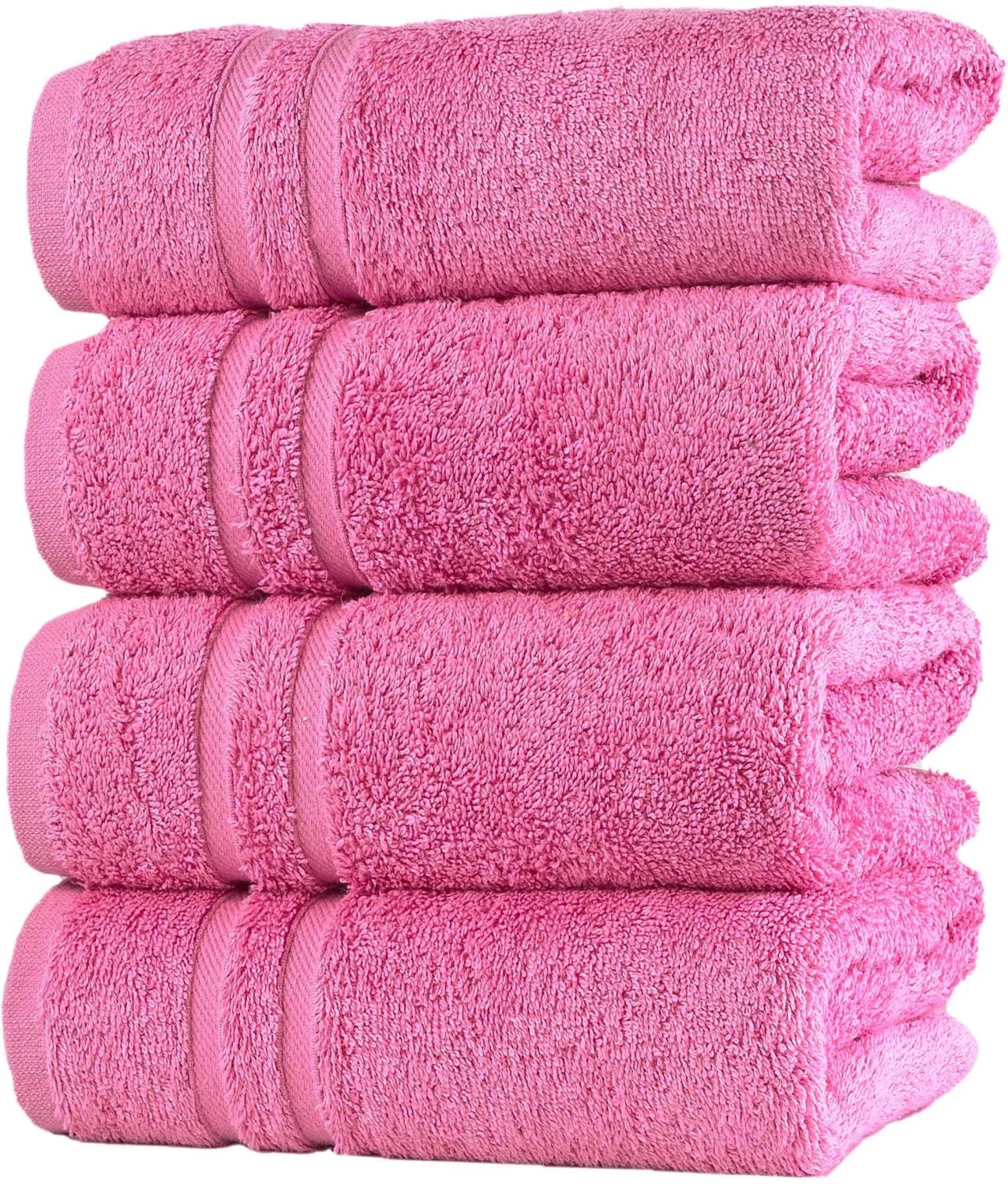 Hammam Linen Pink Hand Towels 4-Pack - 16 x 29 Turkish Cotton Premium Quality Soft and Absorbent Small Towels for Bathroom