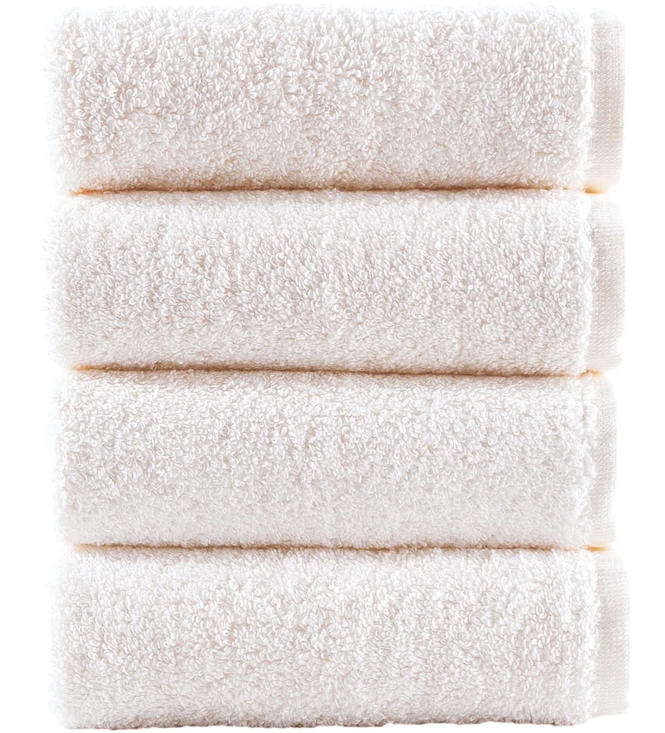 Hammam Linen Cream Washcloth Linen Set Premium Original Turkish Cotton, Hotel Quality for Maximum Softness & Absorbency Ivory Wash Clothes for Face, Hand, Kitchen & Cleaning (Sea Salt)