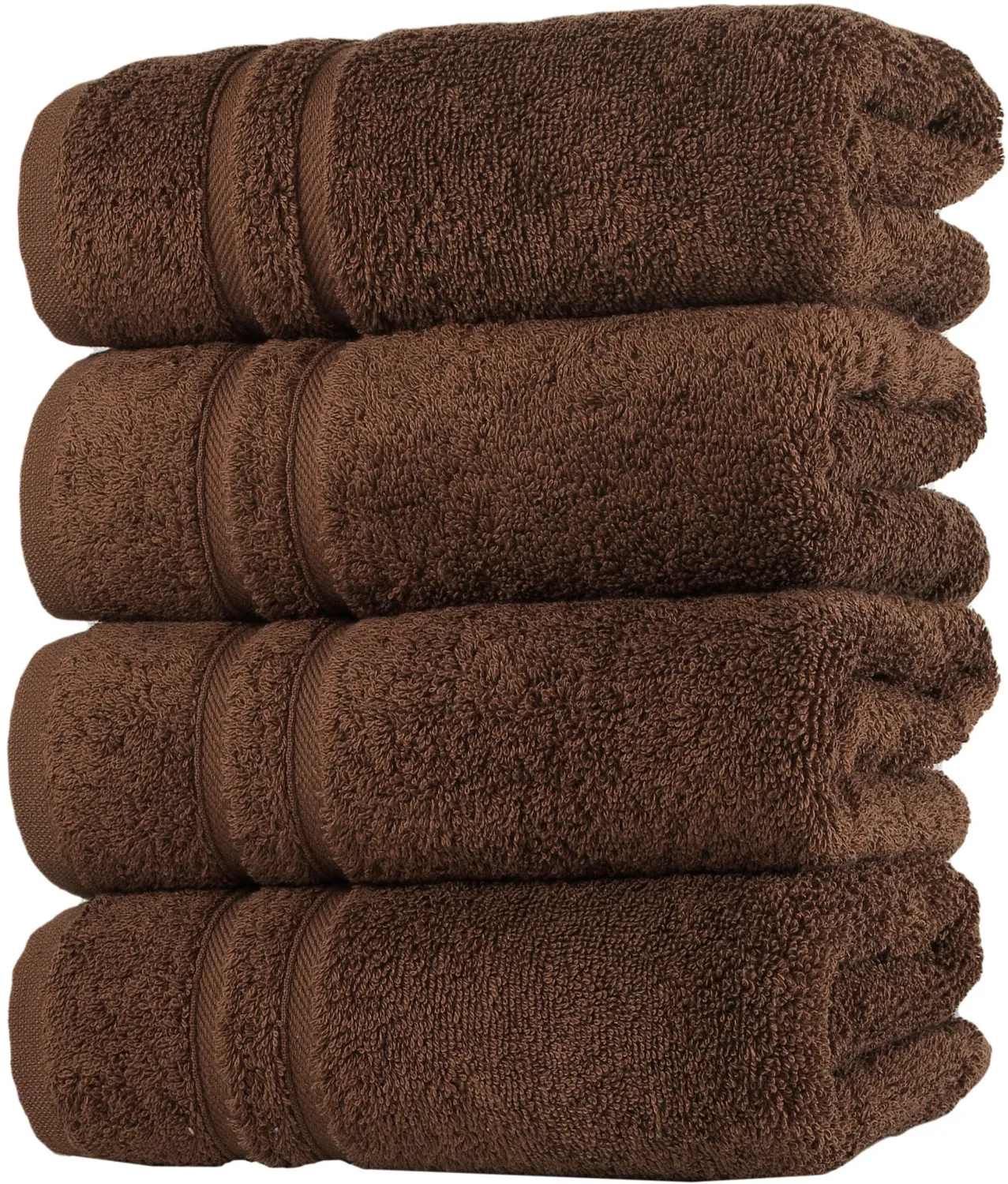 Hammam Linen Brown Hand Towels 4-Pack - 16 x 29 Turkish Cotton Premium Quality Soft and Absorbent Small Towels for Bathroom