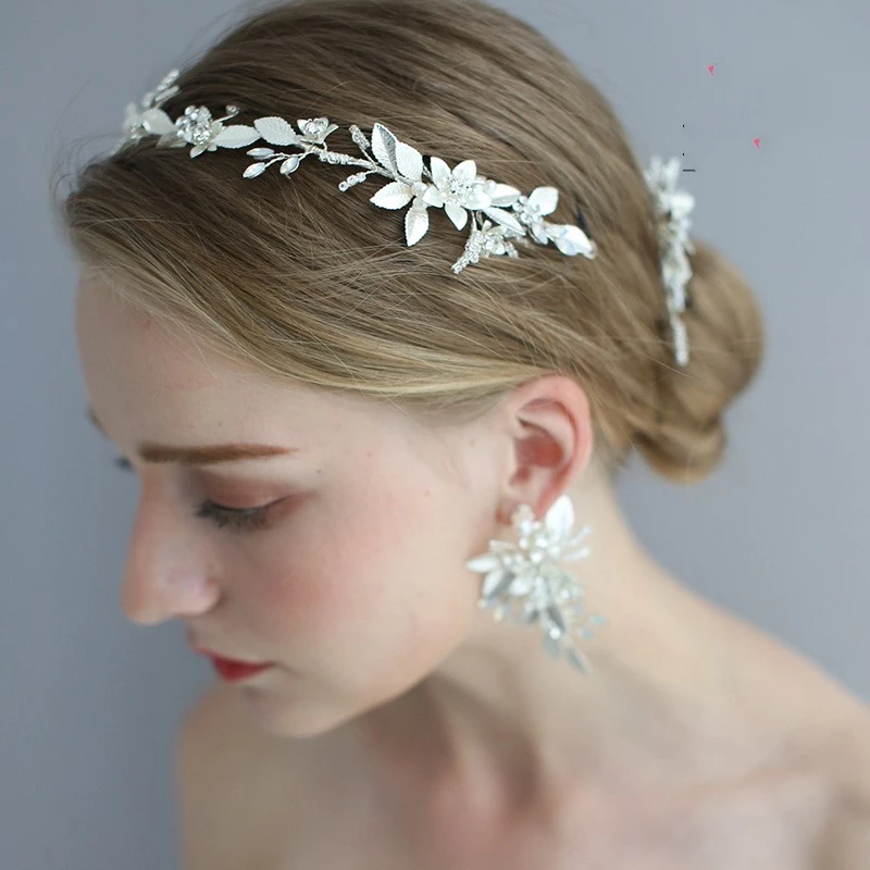 Handmade Bridal Hair Band Earring Set