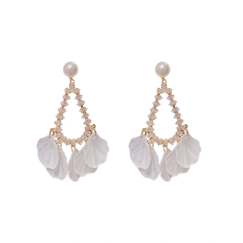 Zircon Water Droplet Earrings Female Acrylic