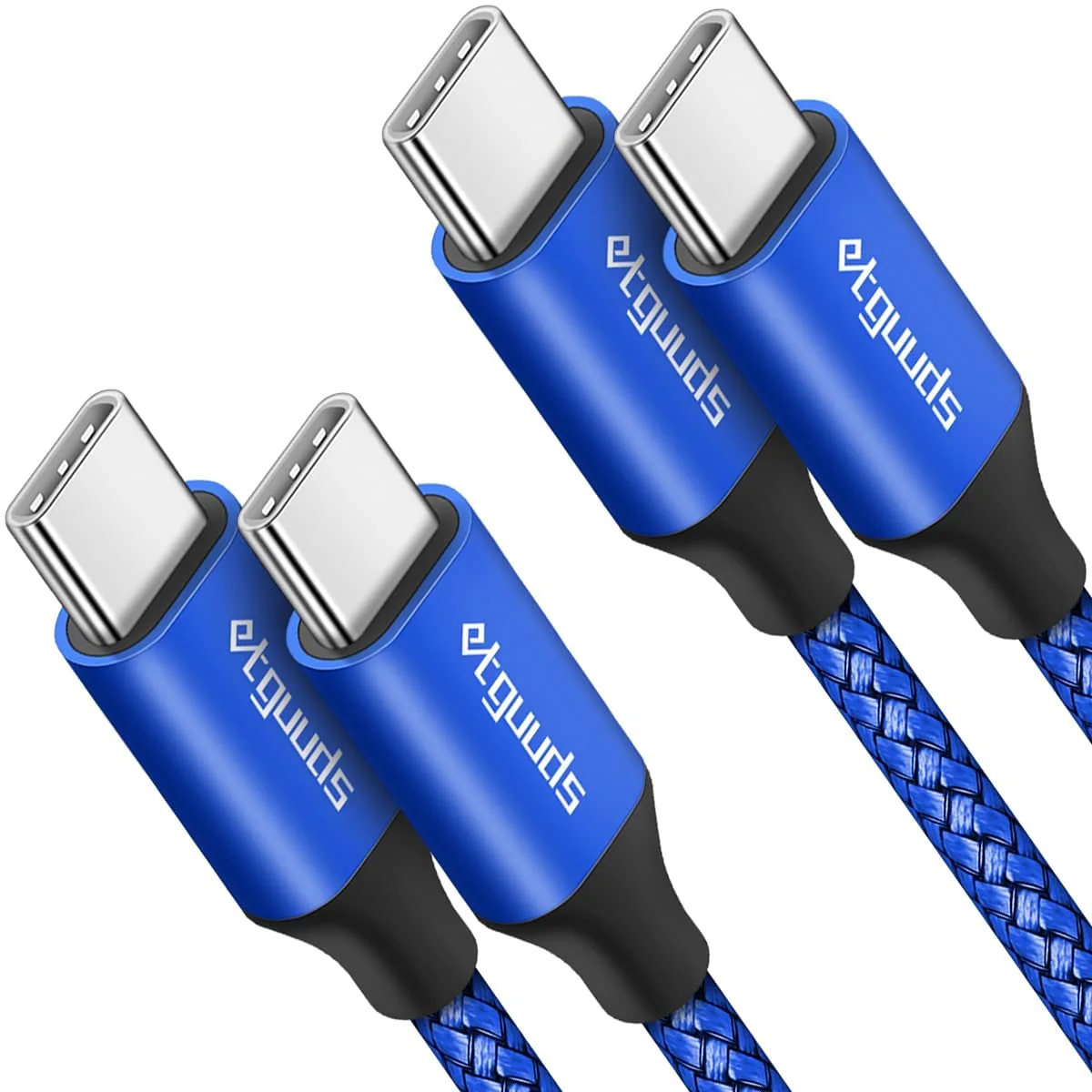 etguuds USB C to USB C Cable 6.6ft, 2-Pack, 60W USBC to USBC Cord, Type C to C Charger Cable Fast Charging for iPhone 15 Pro Max/Plus, for MacBook/iPad, for Samsung Galaxy S24 S23 S22 Tab, Pixel