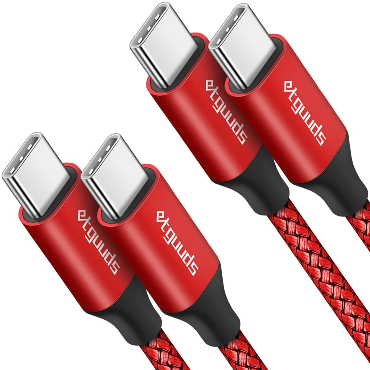 USB C to USB C Cable [4ft, 2-Pack], etguuds 60W Fast Charging USB Type C Charger Cable for Samsung Galaxy S22 S21 S20 S22+ S21+ S20+ Ultra 5G Note 20/10, Pixel 7 6 Pro 5 4 3 2 XL & USB-C Laptop Tablet