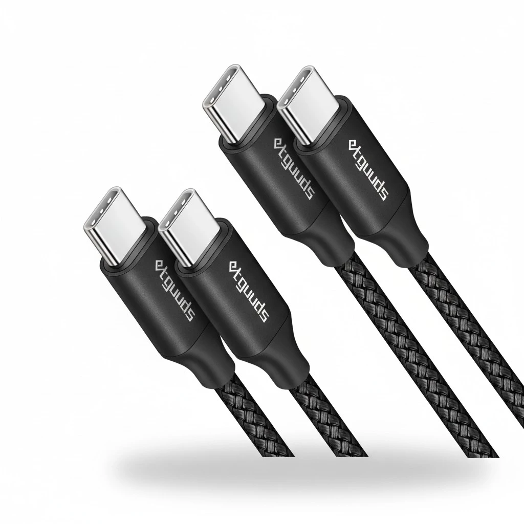 etguuds USB C to USB C Cable 6.6ft, 2-Pack, 60W USBC to USBC Cord, Type C to C Charger Cable Fast Charging for iPhone 15 Pro Max/Plus, for MacBook/iPad, for Samsung Galaxy S24 S23 S22 Tab, Pixel
