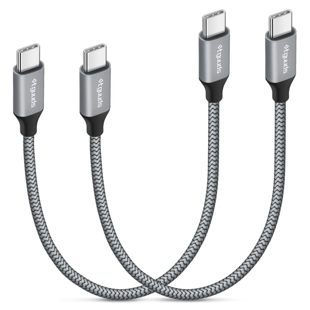 USB C to USB C Cable Short, [1ft 2-Pack] etguuds 60W Fast Charging Type-C Charger Cord Compatible with Samsung Galaxy S22 S21 S20 FE S10 S22+ S21+ 5G Ultra, Note 20/10 Ultra 5G, Pixel 6 6a 5 5a 4 3 XL