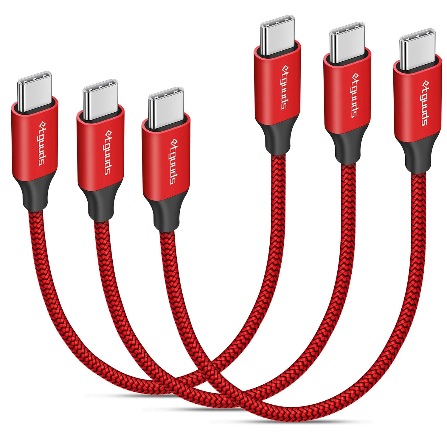 etguuds [1ft, 3-Pack USB C to USB C Cable 60W, Type C to Type C Fast Charging Cord Compatible with Samsung Galaxy S22 S21 S20 FE S22+ S21+ S20+ Ultra 5G, Note 20/10 Ultra 5G, Pixel 6 6a 5 5a 4 3 XL