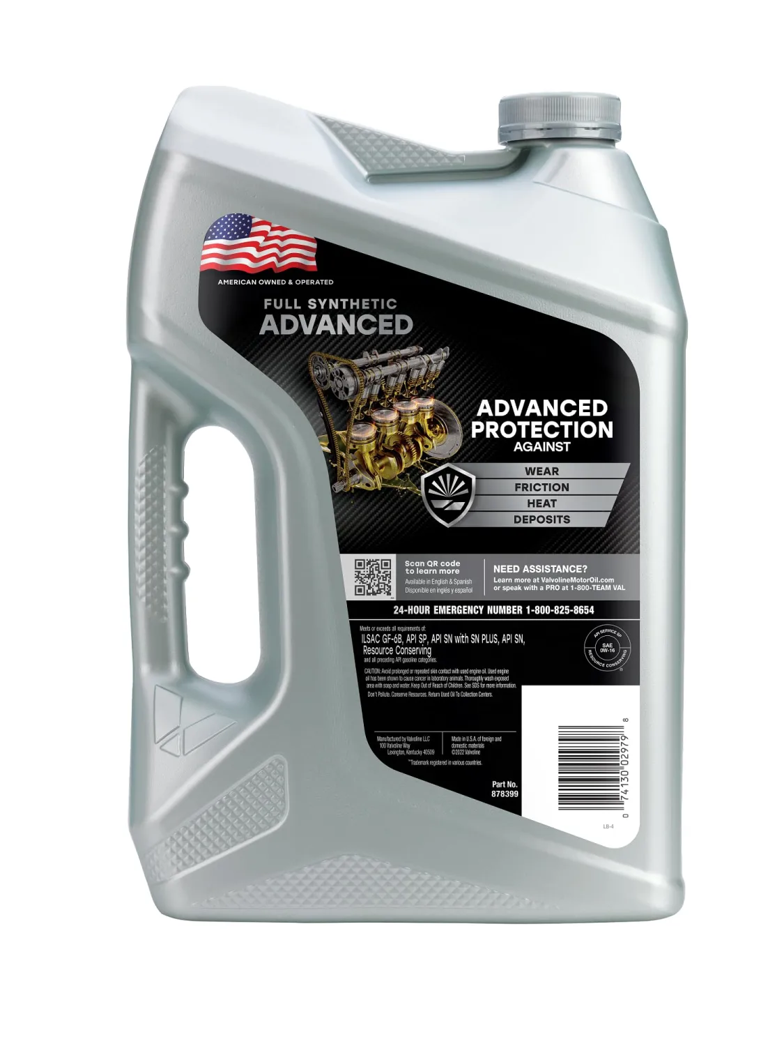 Valvoline Advanced Full Synthetic SAE 0W-16 Motor Oil 5 QT