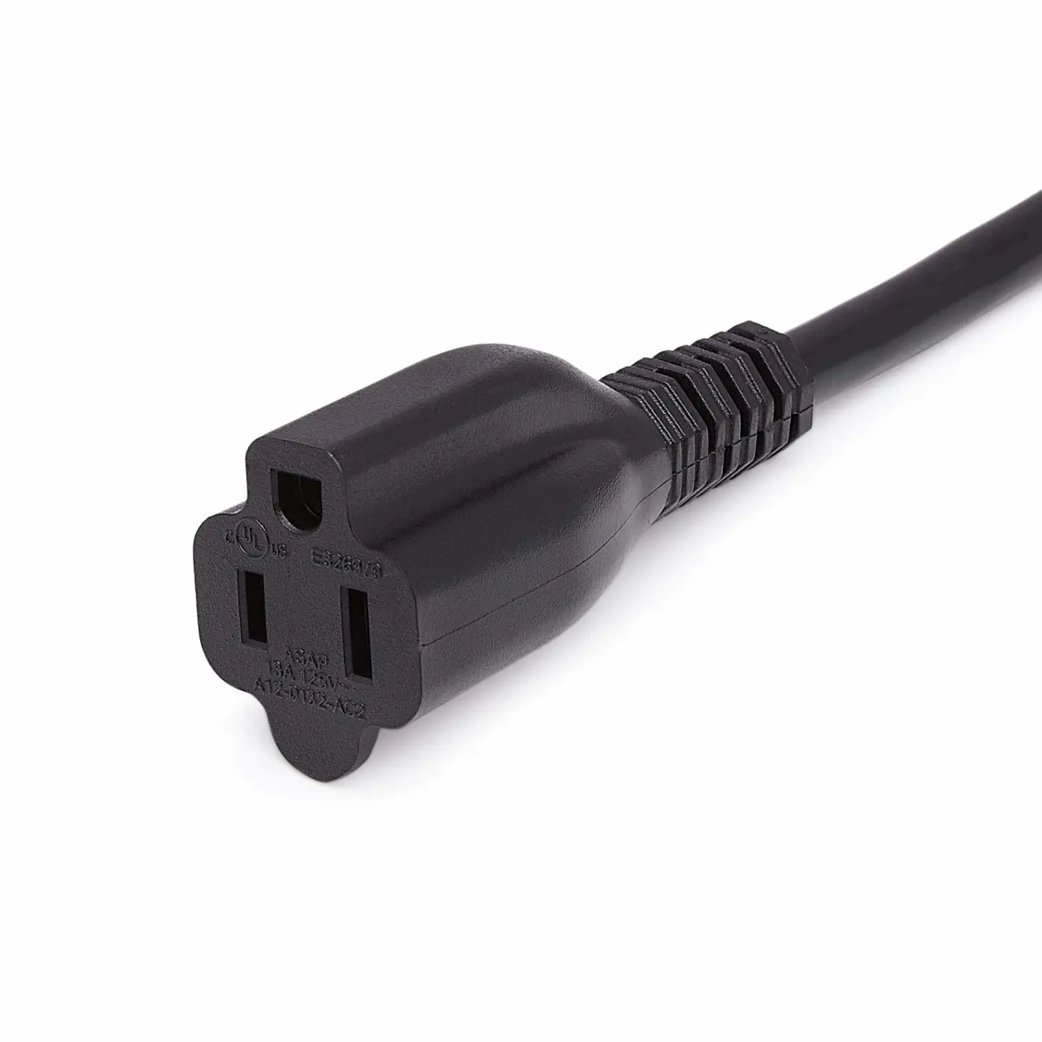 Amazon Basics Extension Cord, 3 Ft, 3 Prong Outlet Extender, Indoor Extension Cord, 13 Amps, 125V, Black