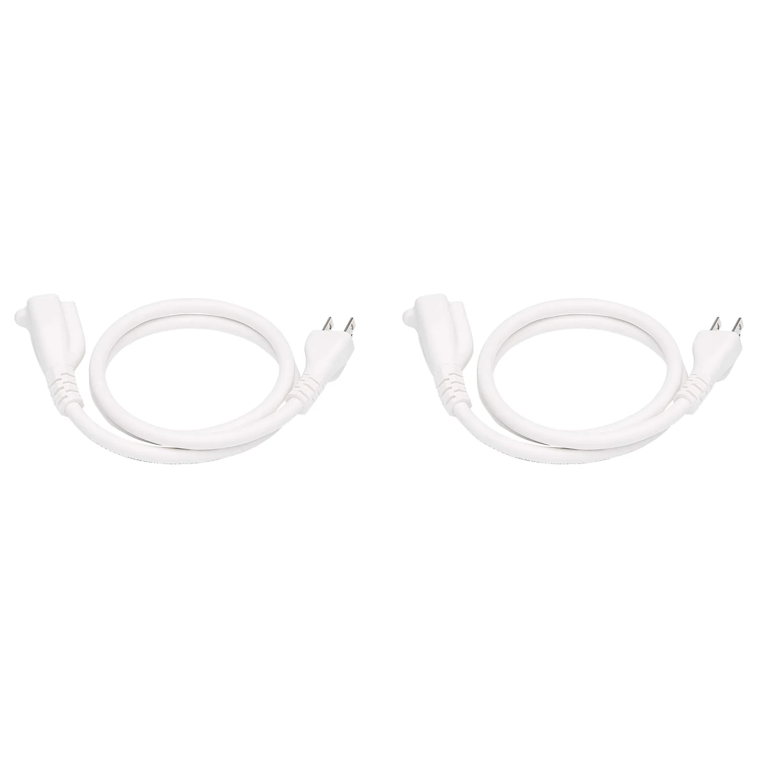 Amazon Basics Extension Cord, 13 Amps, 125V, 3 Foot, White - Pack of 2