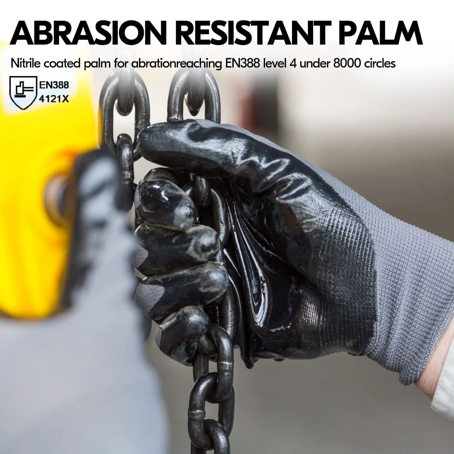 Vgo... 1-Pair Safety Work Gloves, Gardening Gloves, Non-slip Nitrile coating, Dipping Gloves (Size XL, Gray, NT2110)