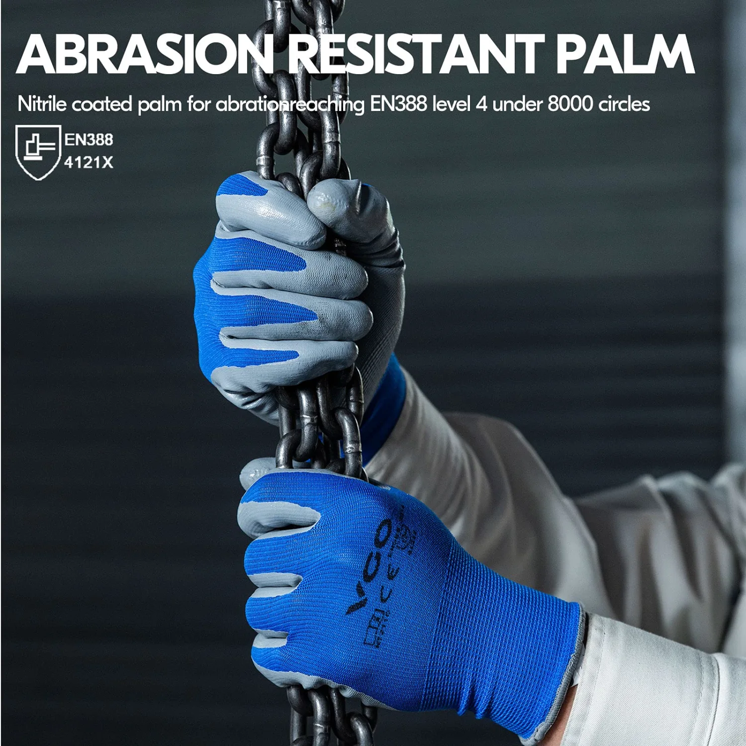 Vgo... 1-Pair Safety Work Gloves, Gardening Gloves, Non-slip Nitrile coating, Dipping Gloves (Size XL, Black, NT2110)