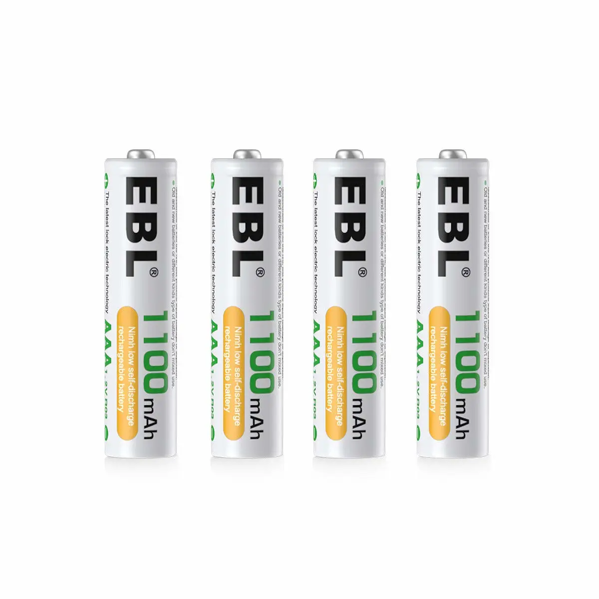 EBL 1100mAh Super Capacity AAA Rechargeable Batteries, 4 Pack