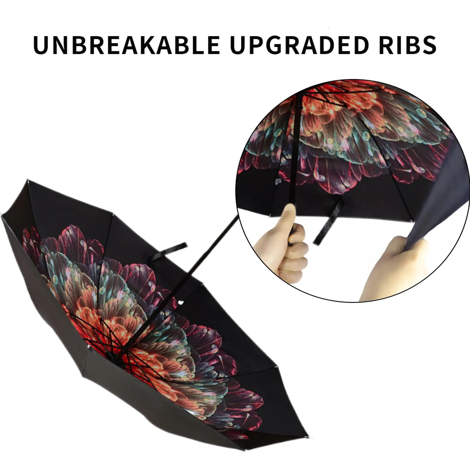 LLanxiry Compact Travel Umbrella,Windproof Waterproof Stick Umbrella Anti-UV Protection Golf Umbrellas