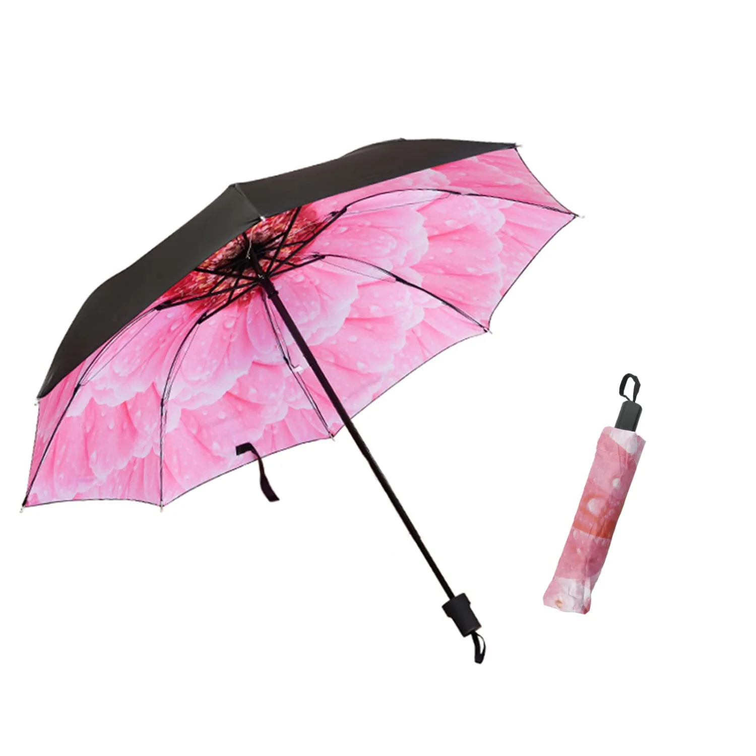 LLanxiry Compact Travel Umbrella,Windproof Waterproof Stick Umbrella Anti-UV Protection Golf Umbrellas