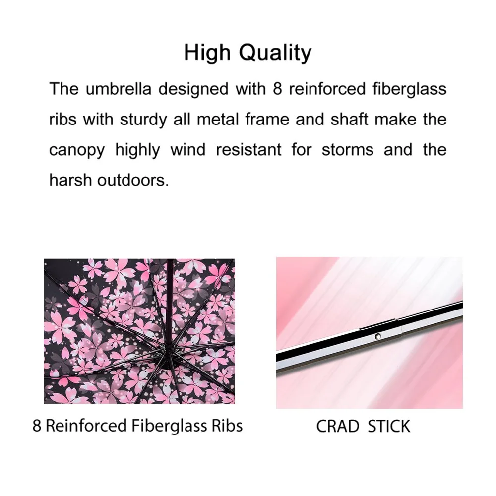LLanxiry Compact Travel Umbrella,Windproof Waterproof Stick Umbrella Anti-UV Protection Golf Umbrellas