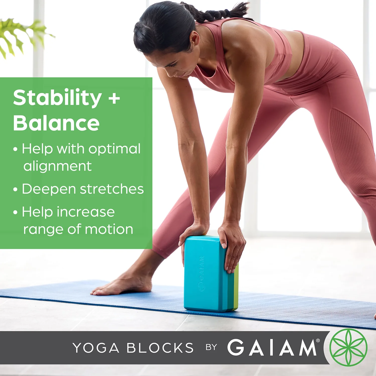 Gaiam Yoga Block - Supportive Latex-Free Eva Foam - Soft Non-Slip Surface with Beveled Edges for Yoga, Pilates, Meditation - Yoga Accessories for Stability, Balance, Deepen Stretches (Lilac)
