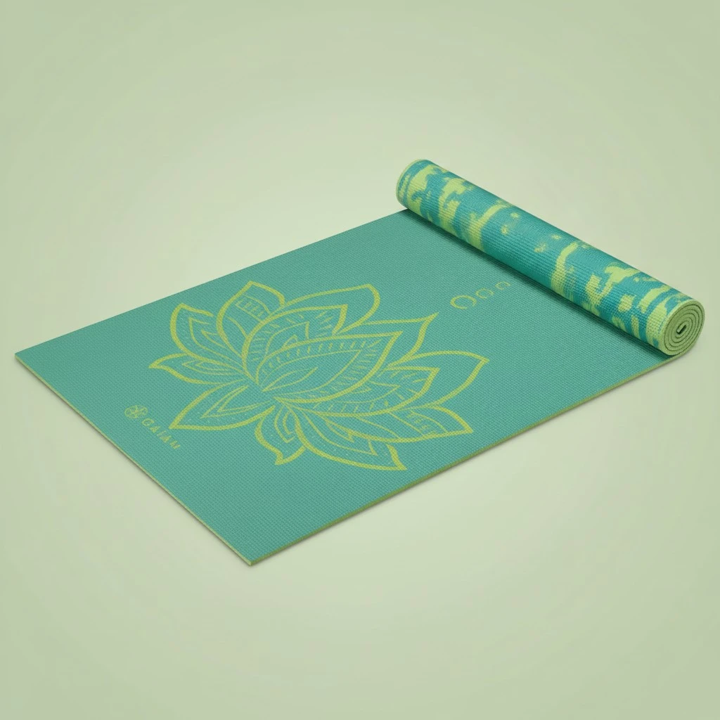 Gaiam Yoga Mat - Premium 6mm Print Reversible Extra Thick Non Slip Exercise & Fitness Mat for All Types of Yoga, Pilates & Floor Workouts (68" x 24" x 6mm Thick)