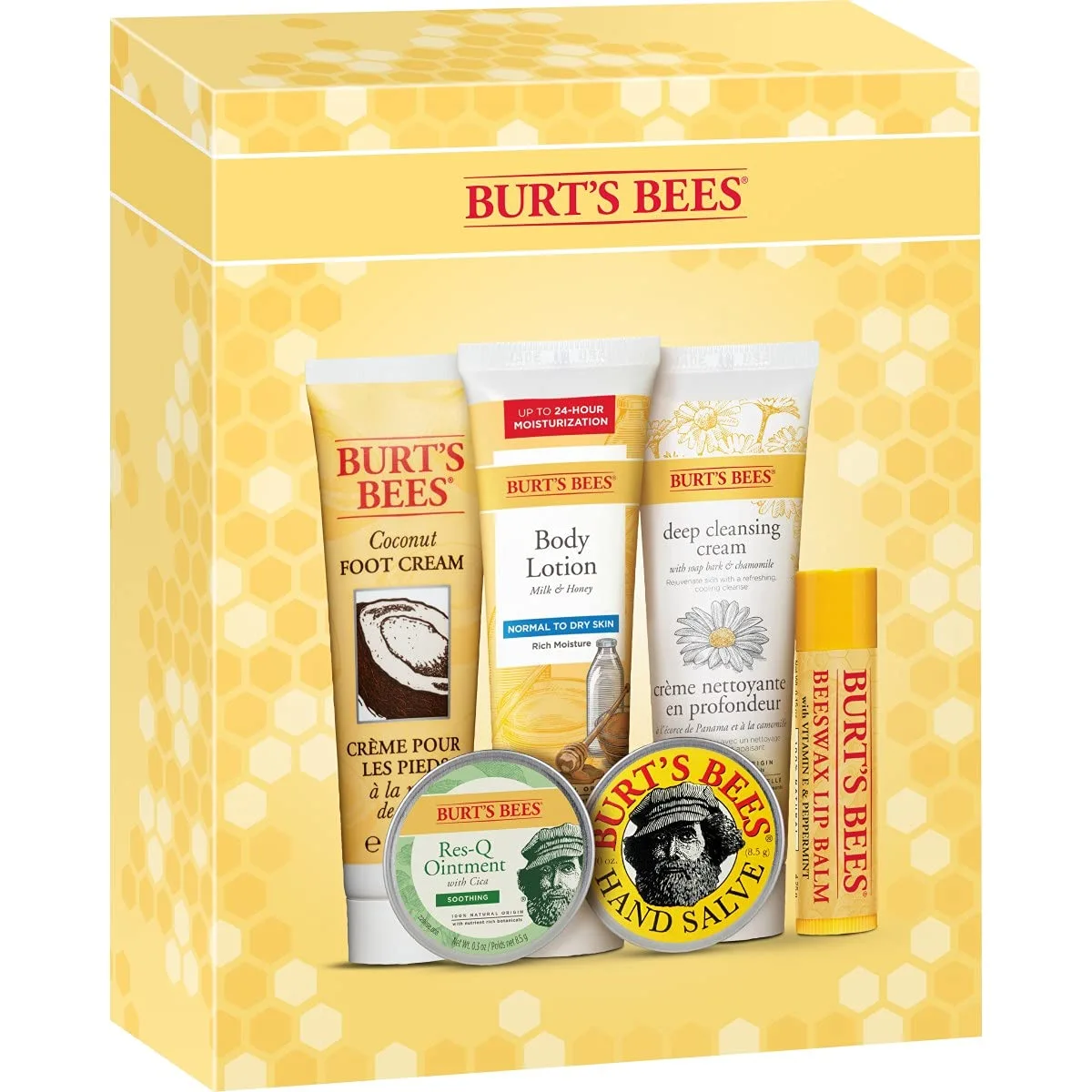 Burt's Bees Back to School Gifts, 6 Dorm Products for College Students, Timeless Minis Set – Original Lip Balm, Coconut Foot Cream, Milk & Honey Lotion, Cleansing Cream, Res-Q Ointment, Hand Salve