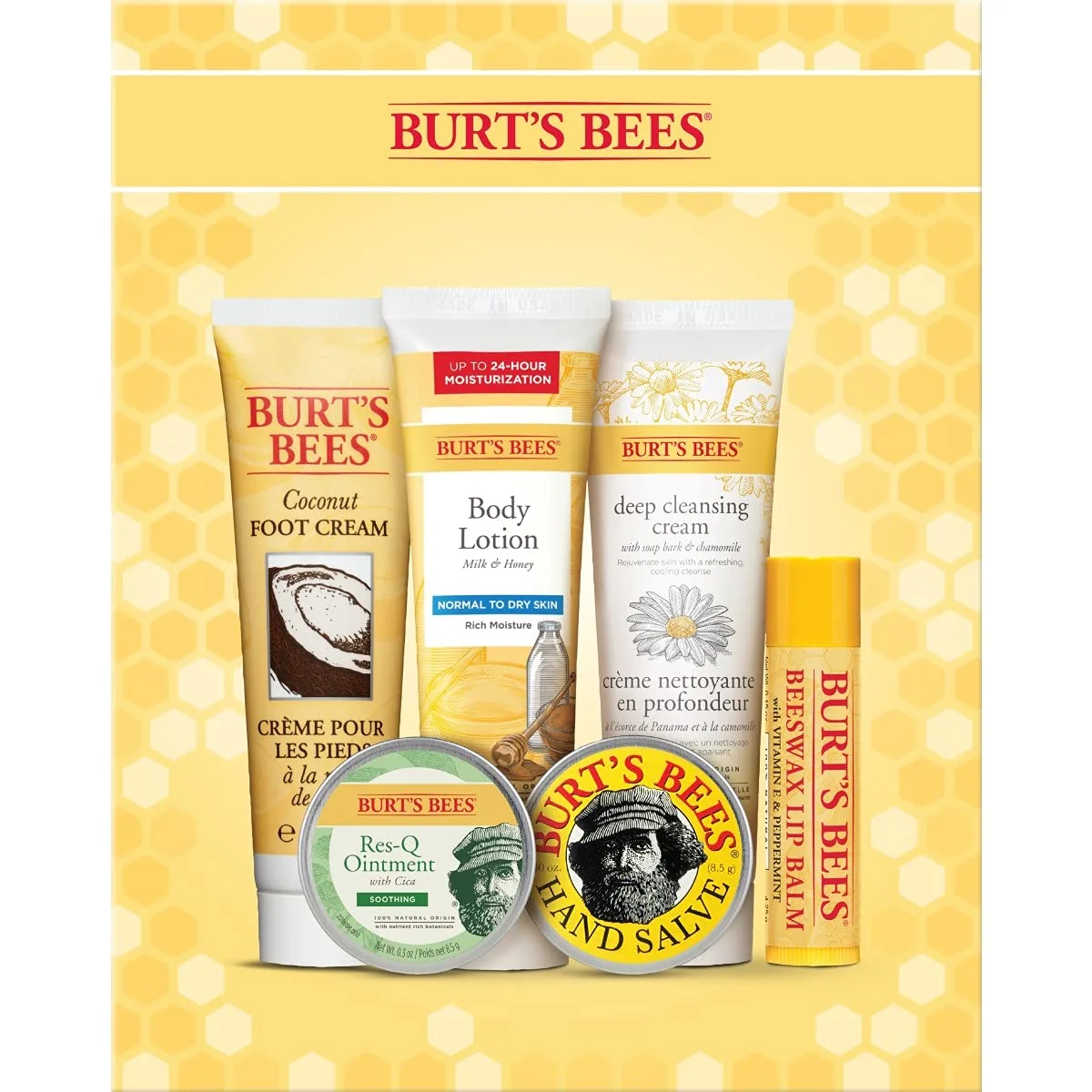 Burt's Bees Back to School Gifts, 6 Dorm Products for College Students, Timeless Minis Set – Original Lip Balm, Coconut Foot Cream, Milk & Honey Lotion, Cleansing Cream, Res-Q Ointment, Hand Salve
