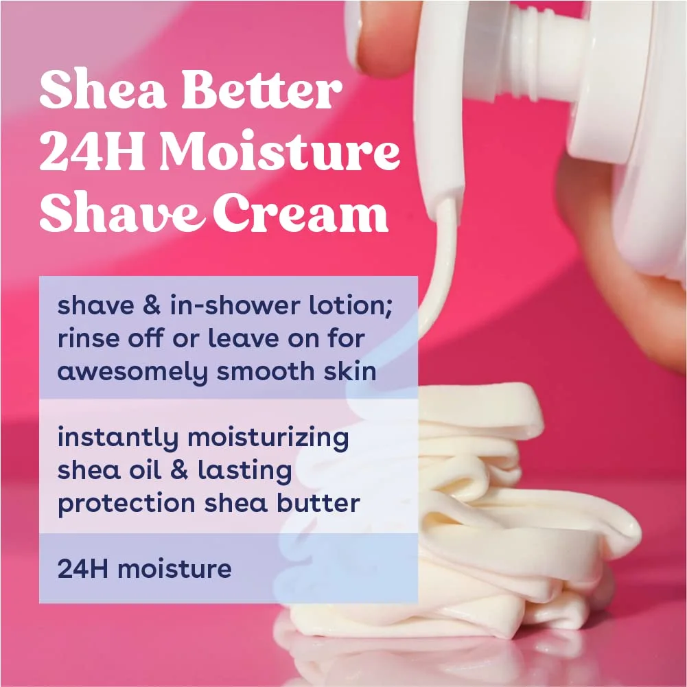 eos Shea Better Shaving Cream- Lavender, Women's Shave Cream, Skin Care, Doubles as an In-Shower Lotion, 24-Hour Hydration, 7 fl oz