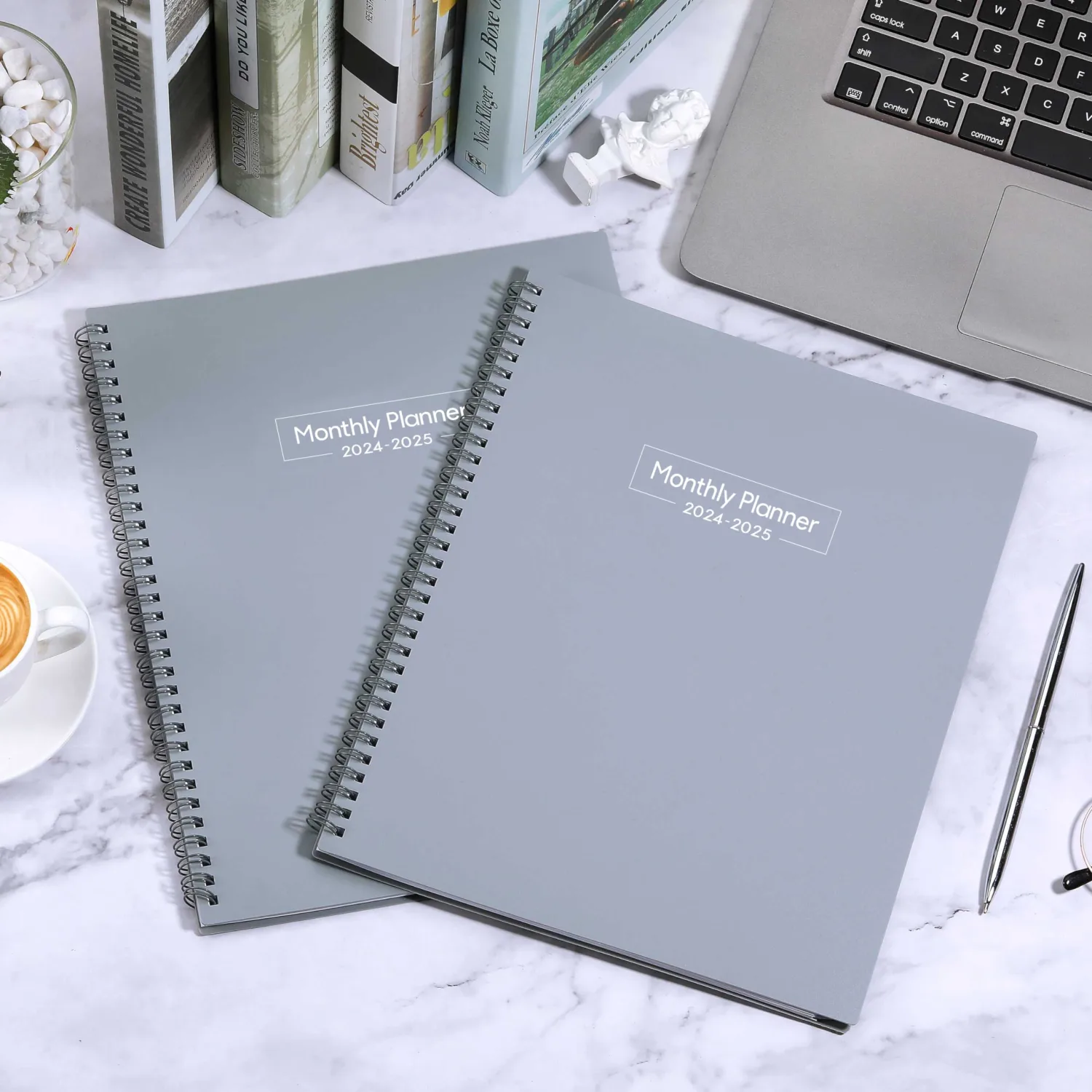 2024-2025 Monthly Planner - 24 Monthly Planner from Jan. 2024 to Dec. 2025, Monthly Planner 2024-2025, 9'' x 11'', Inner Pocket, 24 Month Tabs - Grey