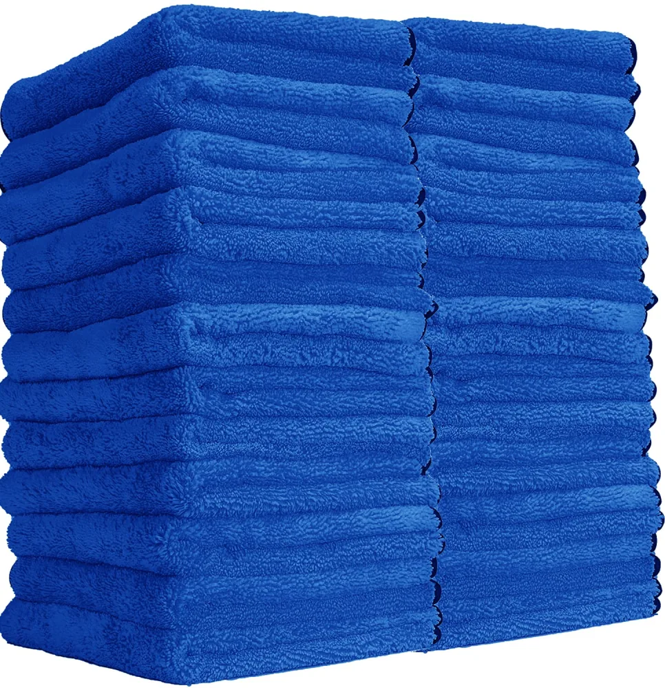 Chemical Guys MIC110024 Professional Grade Premium Microfiber Towels, Blue (16" x 16") (Pack of 24)