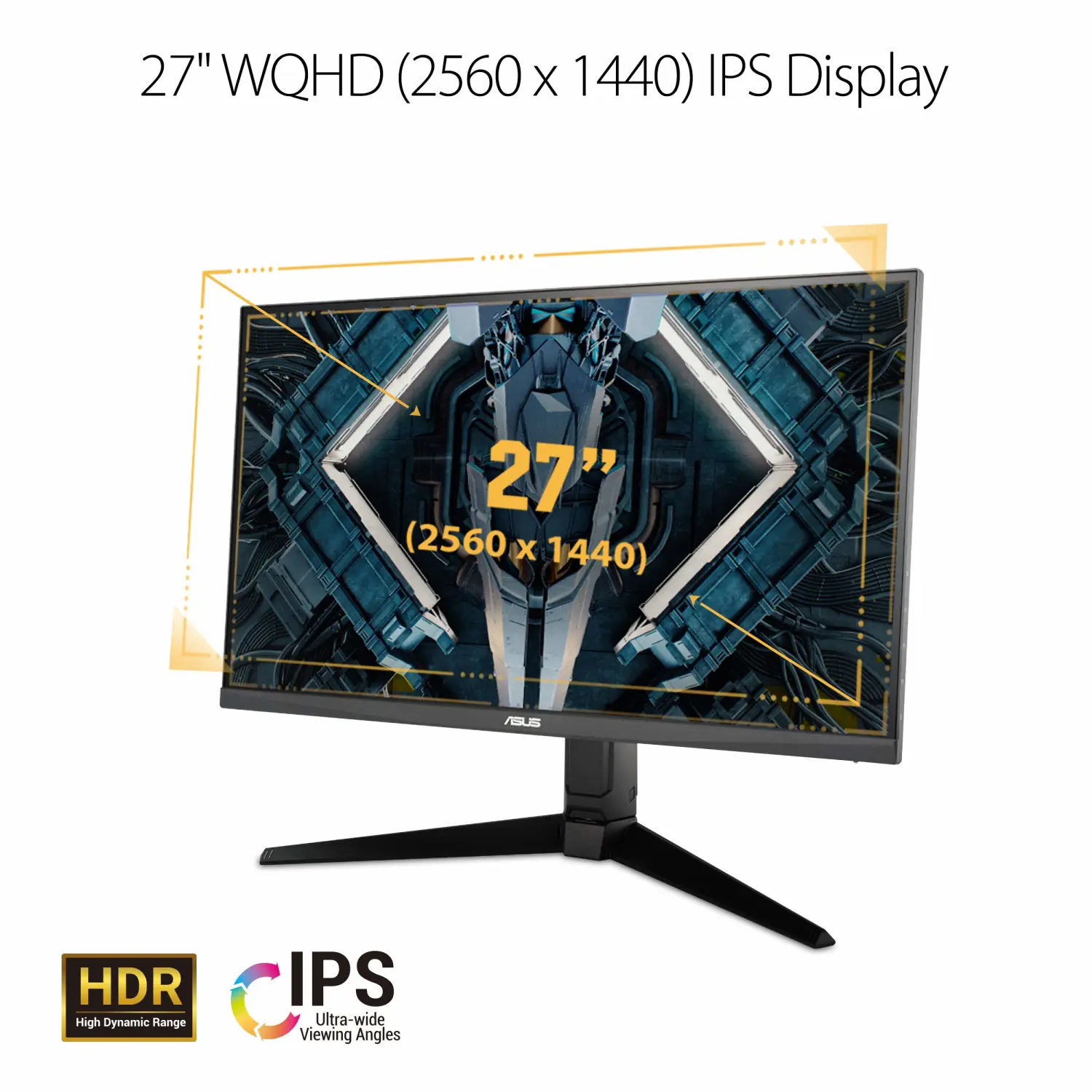 ASUS TUF Gaming VG27AQL1A 27” HDR Monitor, 1440P WQHD (2560 x 1440), 170Hz (Supports 144Hz), IPS, 1ms, G-SYNC Compatible, Extreme Low Motion Blur Sync, HDR400, 130% sRGB, Eye Care, HDMI DisplayPort