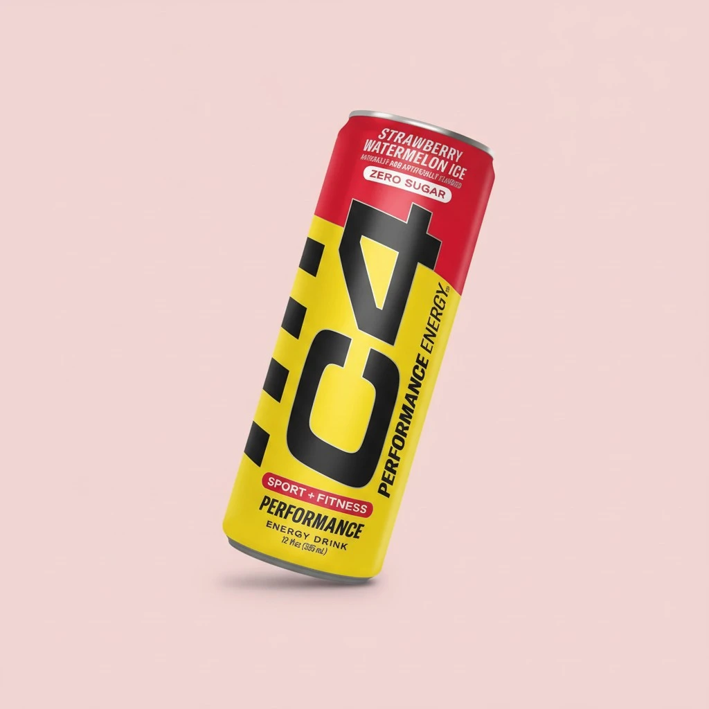C4 Performance Energy Drink | Zero Sugar Carbonated Preworkout Energy | 150mg Caffeine with Beta Alanine | Strawberry Watermelon Ice | 12 Fl Oz (12 Pack)