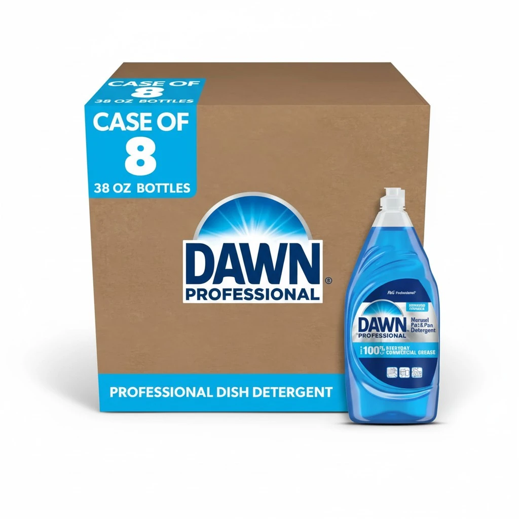 P&G Dawn Dishwashing Liquid Soap Detergent, Bulk Degreaser Removes Greasy Foods from Pots, Pans and Dishes in Commercial Restaurant Kitchens, Regular Scent, 38 oz. (Case of 8) (Packaging May Vary)