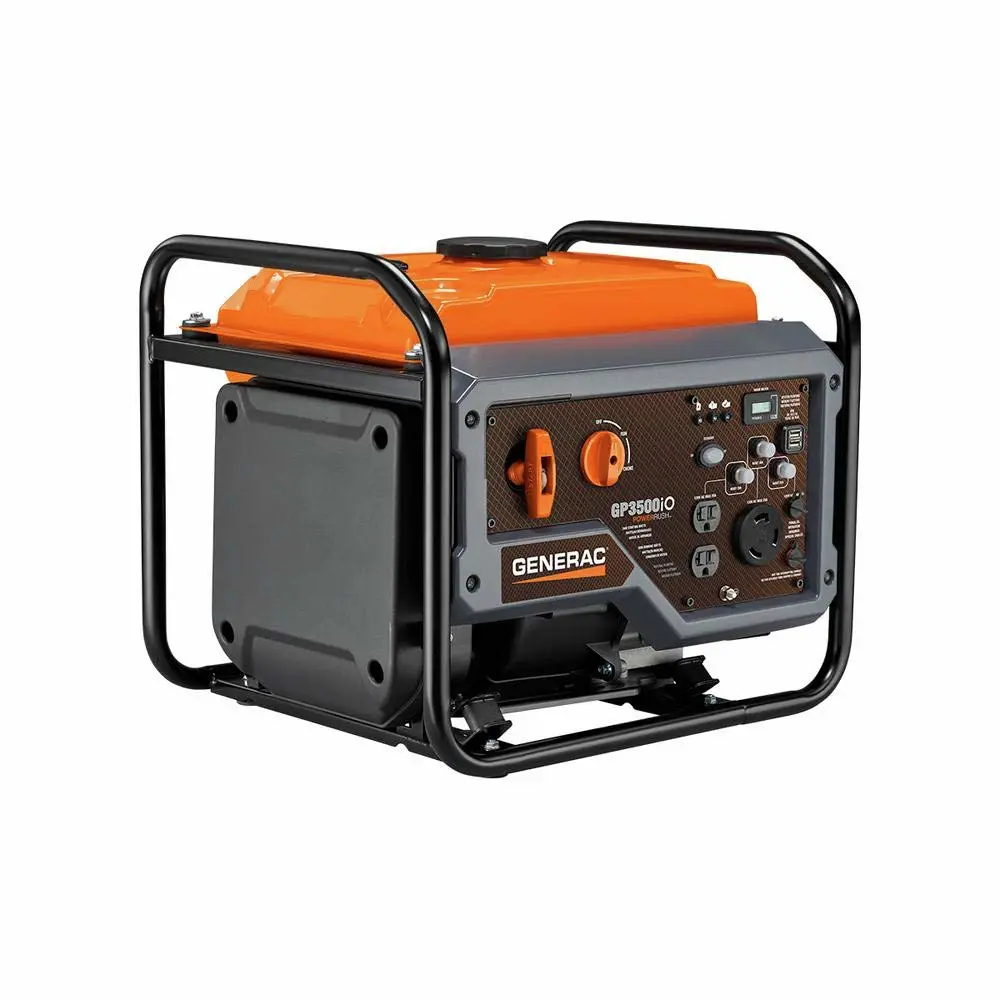 Generac 7128 GP3500iO 3,500-Watt Gas Powered Open Frame Portable Inverter Generator - Quieter & Lighter Design with Increased Starting Capacity - Produces Clean, Stable Power - CARB Compliant