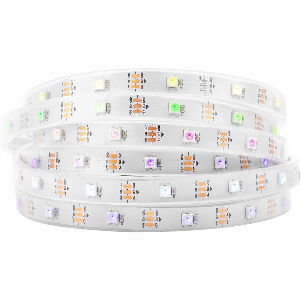 BTF-LIGHTING WS2812B IC RGB 5050SMD Pure Gold Individual Addressable LED Strip 16.4FT 150LED 30LED/m Flexible Full Color IP67 DC5V for DIY Chasing Color Project(No Adapter or Controller)