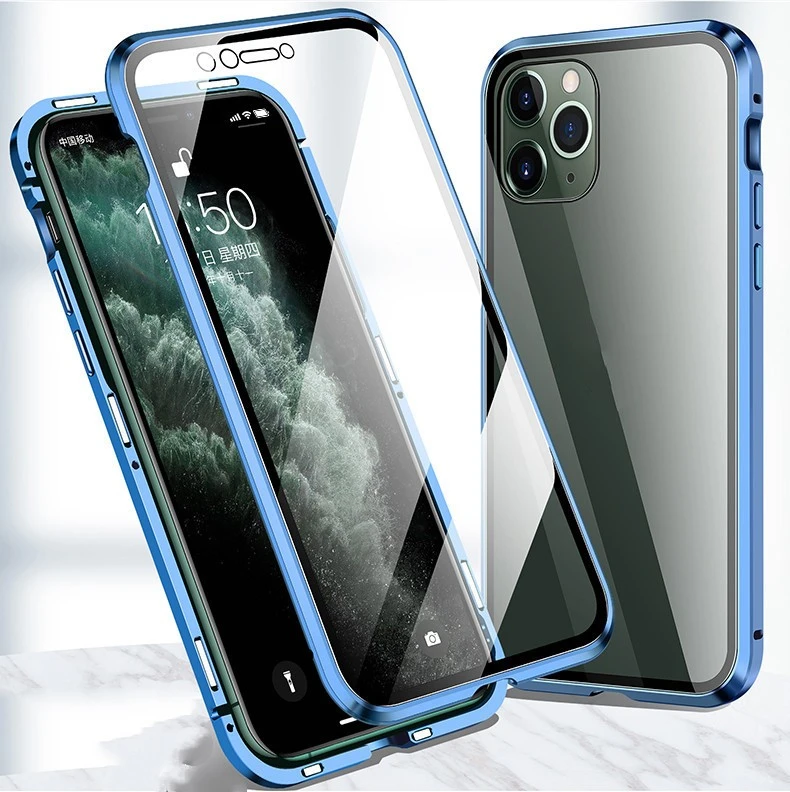 Magnetic Absorbing Glass Phone Case Protective Cover