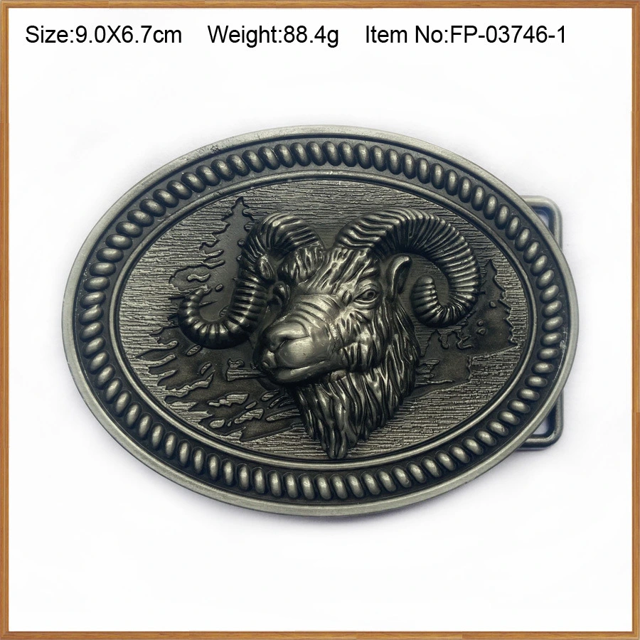 Zinc Alloy Goat Belt Buckle 03746-1 Vintage Western Cowboy Belt