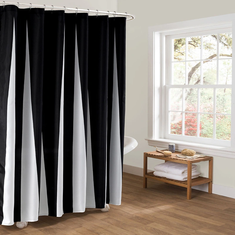 Shower Curtain Black And White Keys Printing