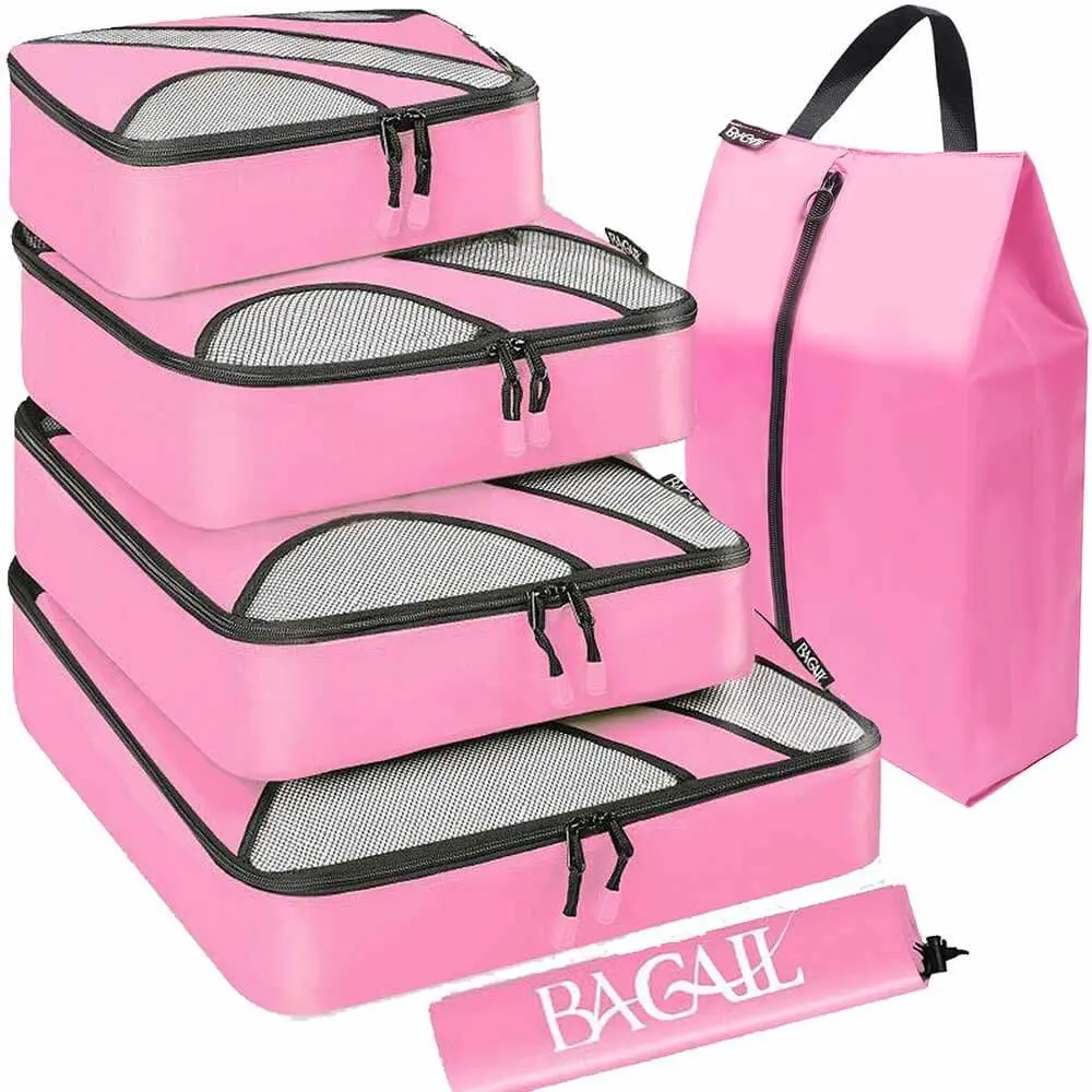 BAGAIL 6 Set Packing Cubes,Travel Luggage Packing Organizers(5set+Laundry bag Flag)