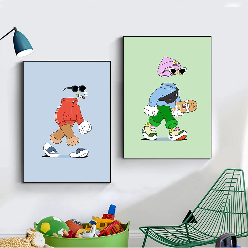 Sports Cartoon Characters Art Poster Home Living Room Canvas Painting