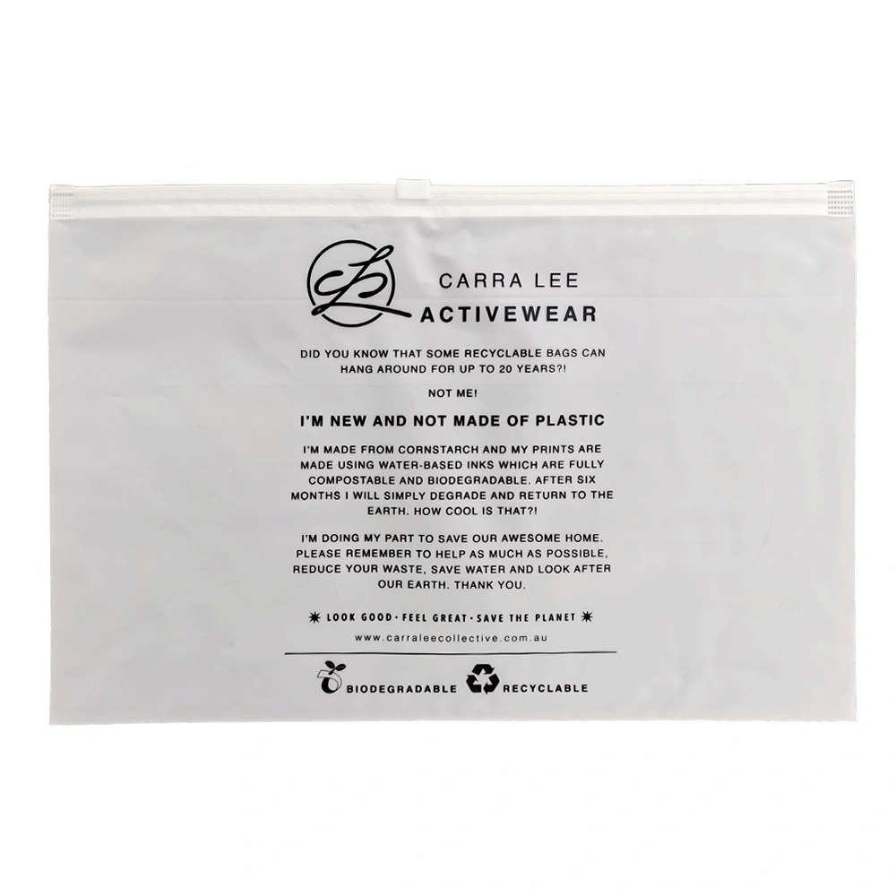 MOQ3000Fully Degradable Compostable Zippered Bag