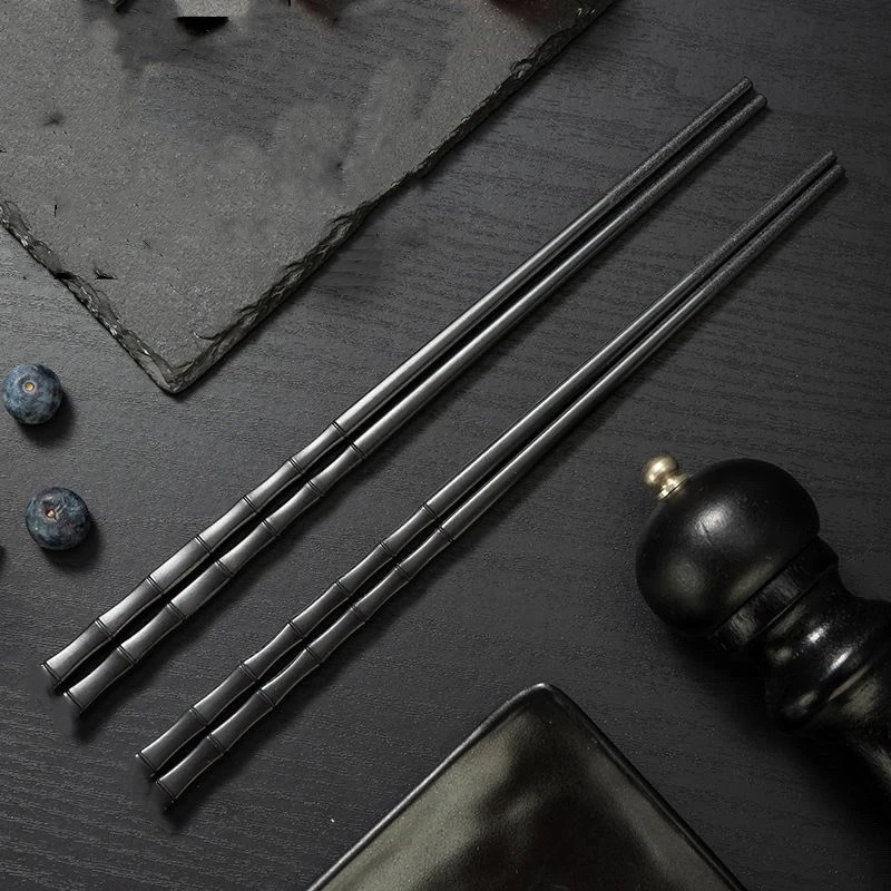 Black High-end Alloy Chopsticks Household Commercial Kam Fu Non-moldy