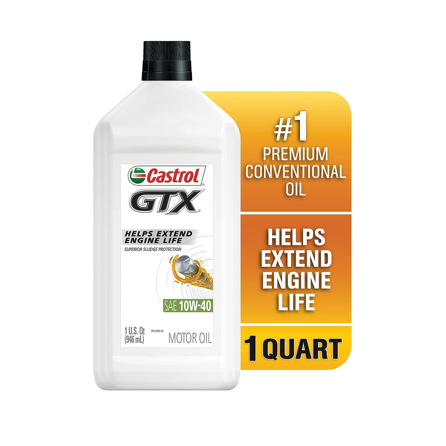 Castrol 6146 GTX 10W-40 Motor Oil, 1 Quart, 6 Pack