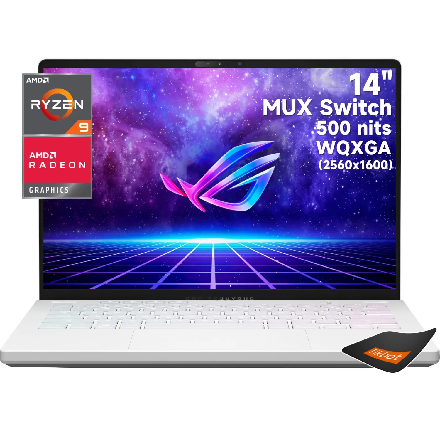 ASUS - ROG Zephyrus 14” WQXGA 120Hz Gaming Laptop – AMD Radeon RX 6700S - Ryzen 9 6900HS–-Window 11 Home，with Mouse pad（40GB RAM | 2TB PCIe SSD）