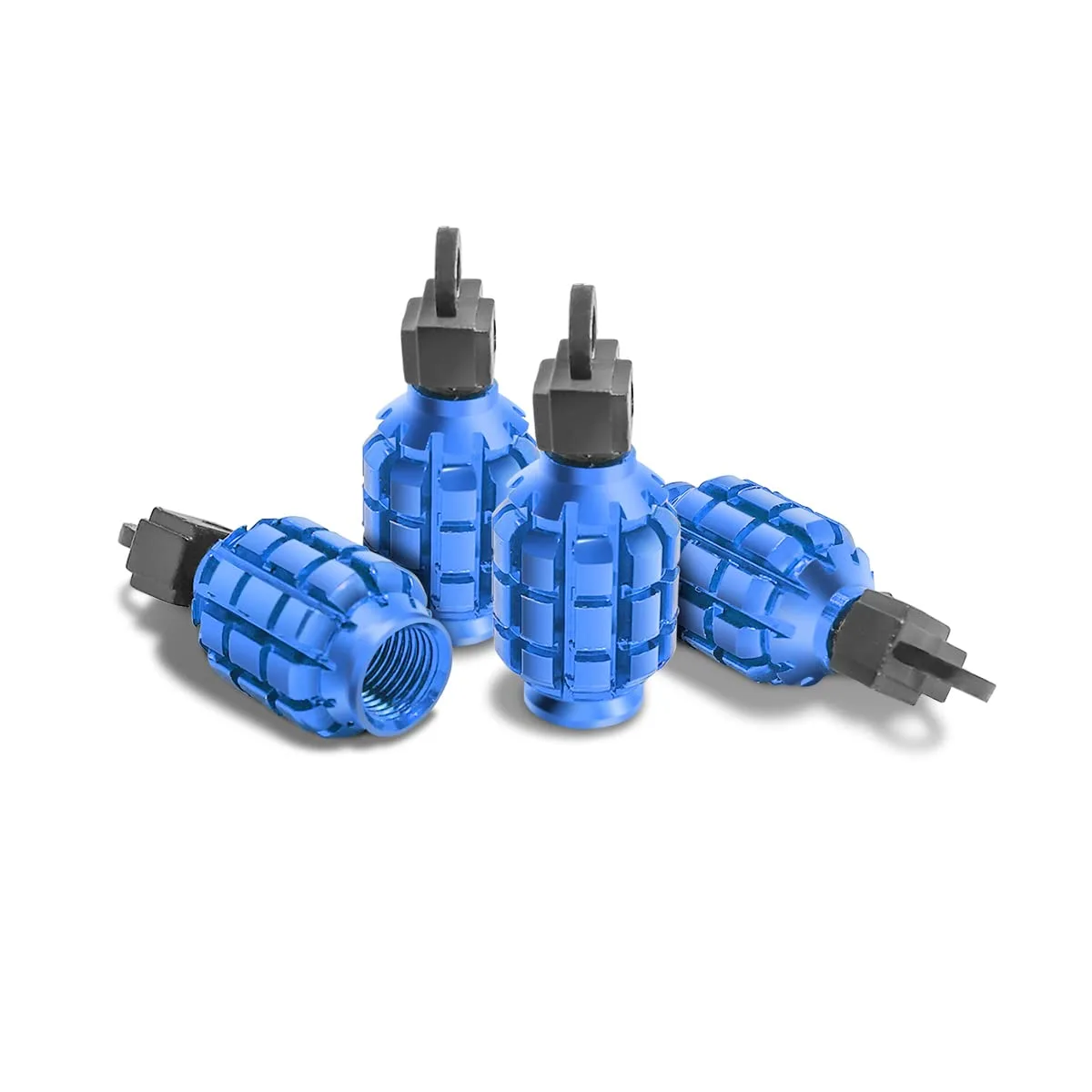 4 PCS Car Tire Valve Stem Cap/Cover, Airtight Anti-Rust Valve Stem Caps Universal for Most Cars, Vehicles, Bicycles, Motorcycles and More, Cool Car Accessories for Men Women (Blue1)